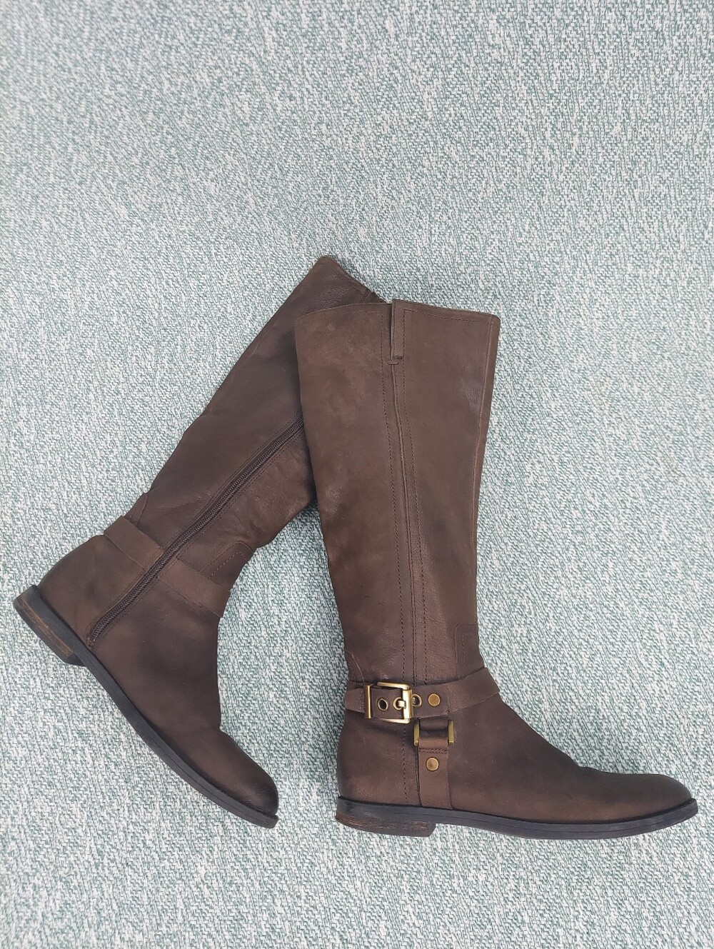 Franco Sarto Dark Brown Knee-High Riding Boots, Vantage Model, Sz 7